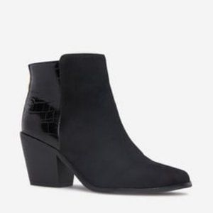 8.5 Black Snake Skin Ankle Booties